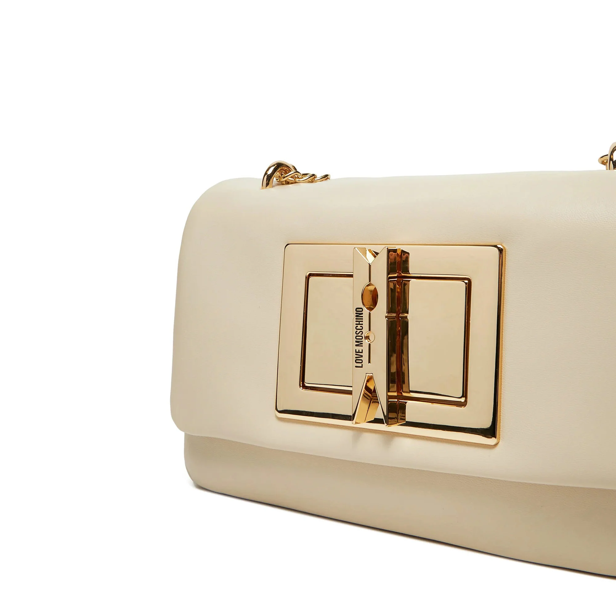 Borsa a tracolla con placca dorata avorio - Image 3