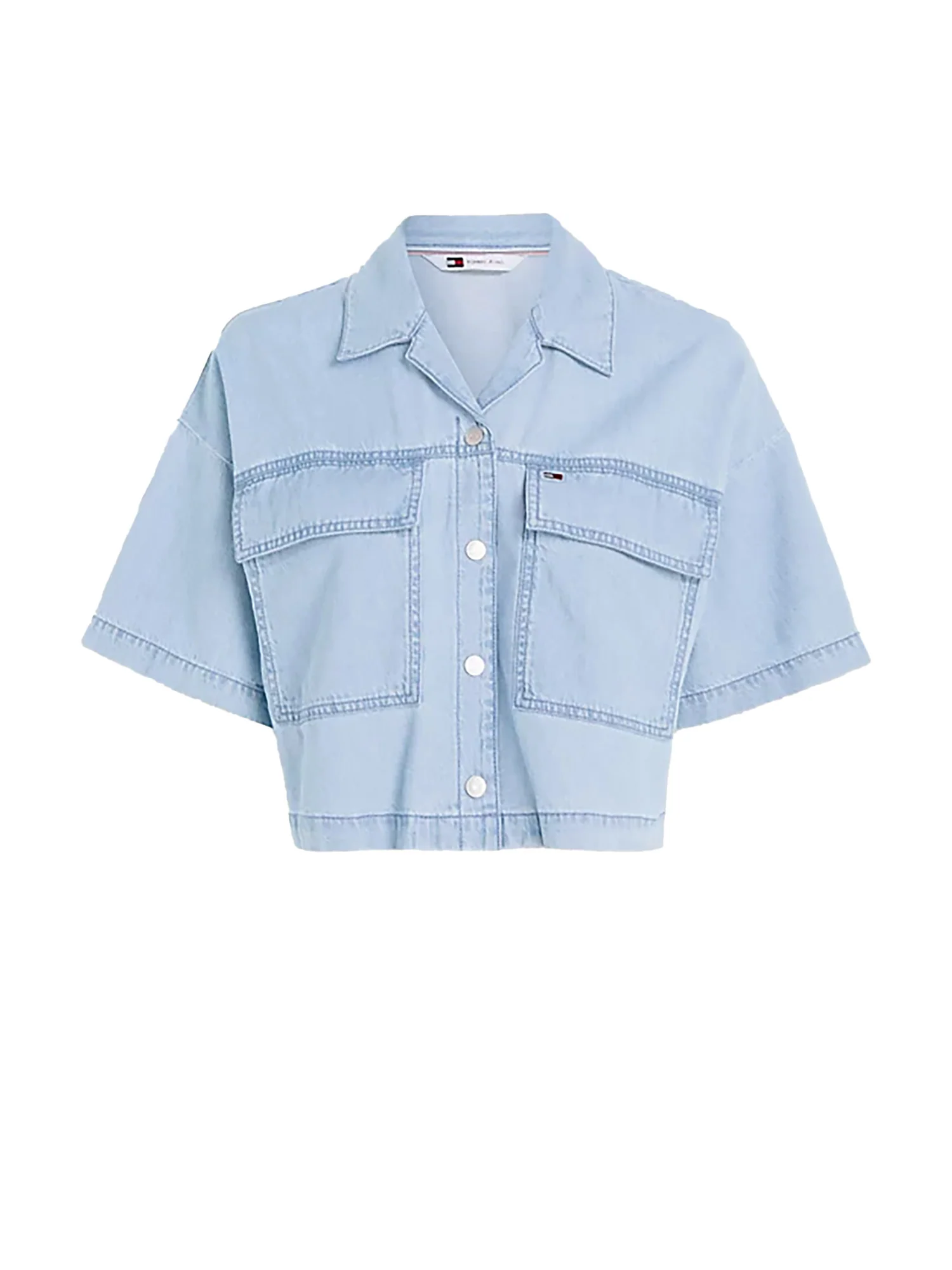 Camicia maniche corte in denim medio - Image 5