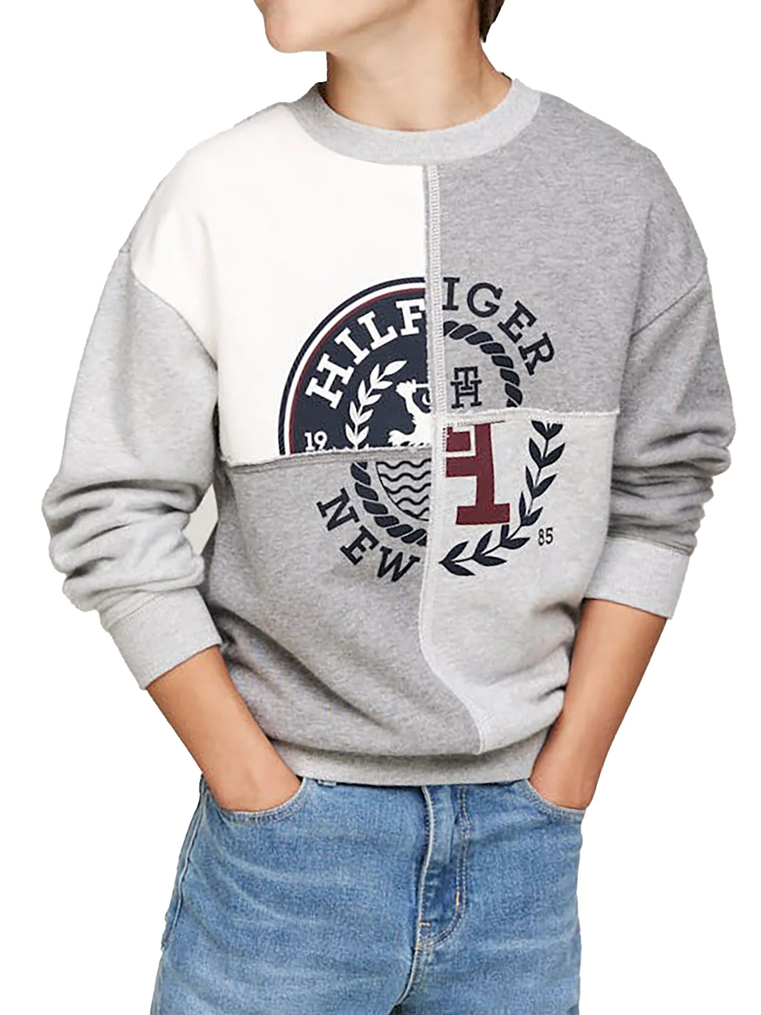 Felpa Kids monotype spliced grigio - Image 3