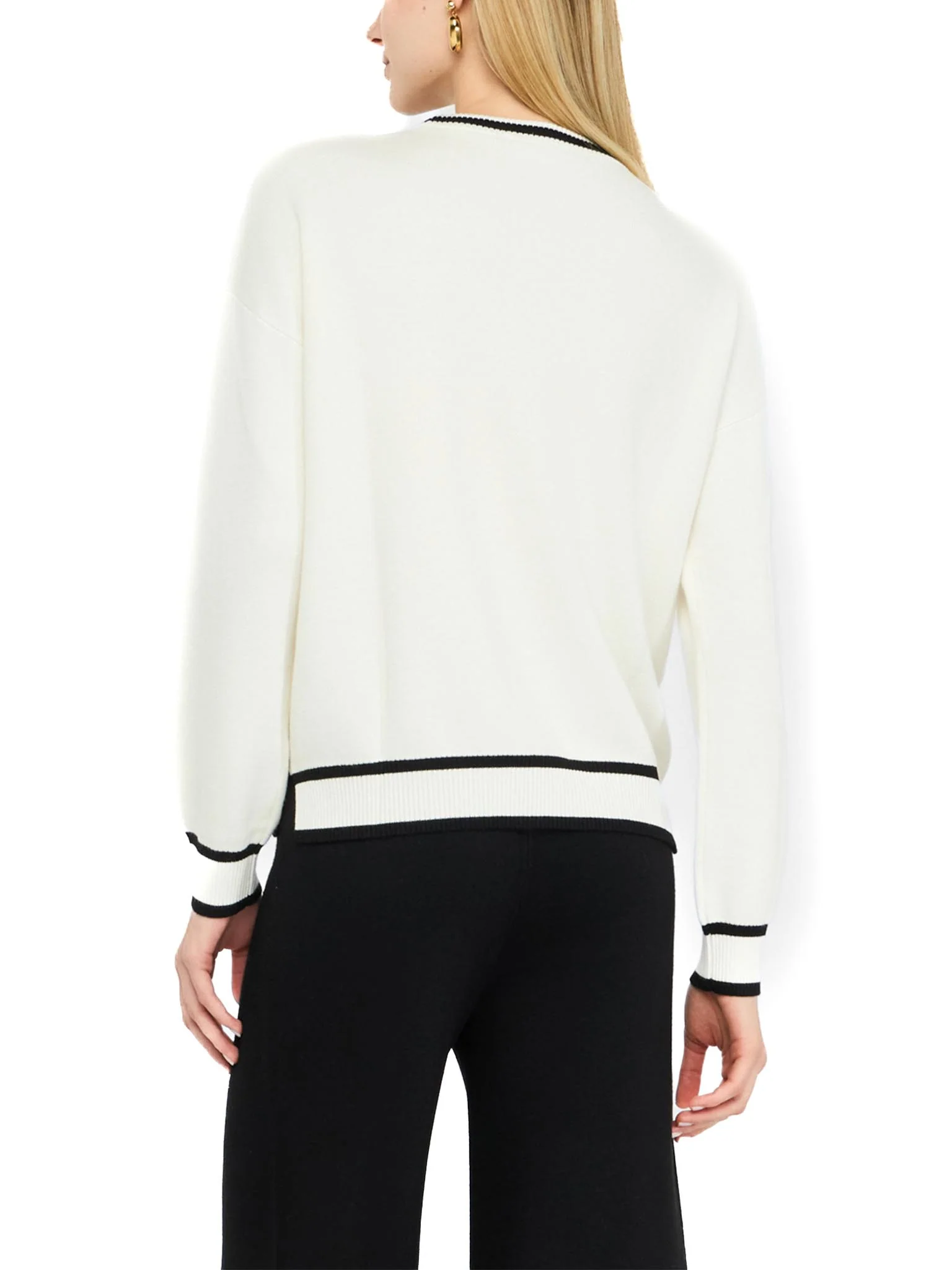 Girocollo LiuJo con profili a contrasto bianco/nero - Image 3