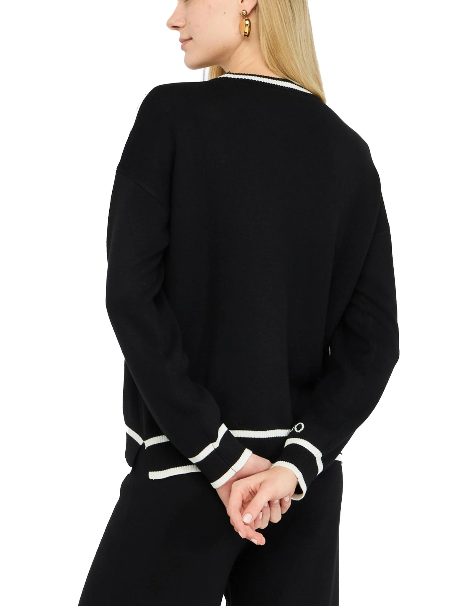 Girocollo LiuJo con profili a contrasto nero/bianco - Image 3
