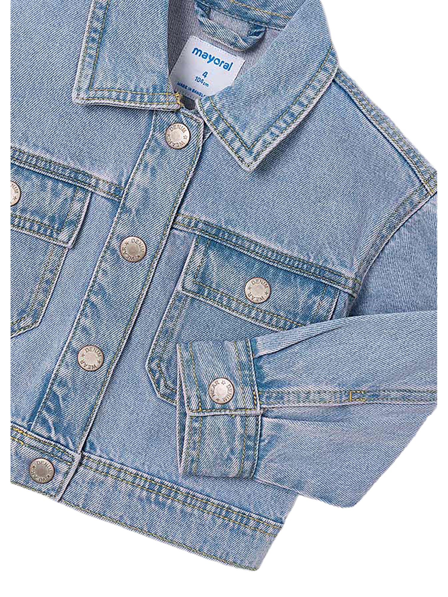 Giubbino Mayoral Bambina con bottoni in jeans denim chiaro - Image 3