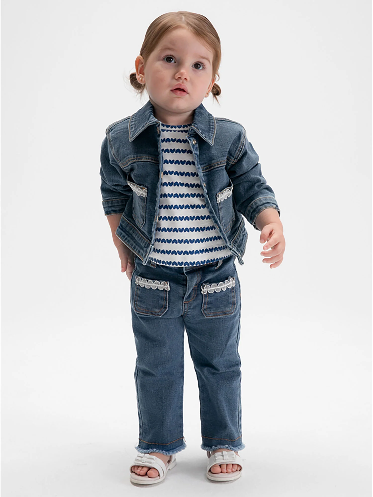 Giubbino Mayoral neonata con bottoni in jeans denim scuro - Image 6