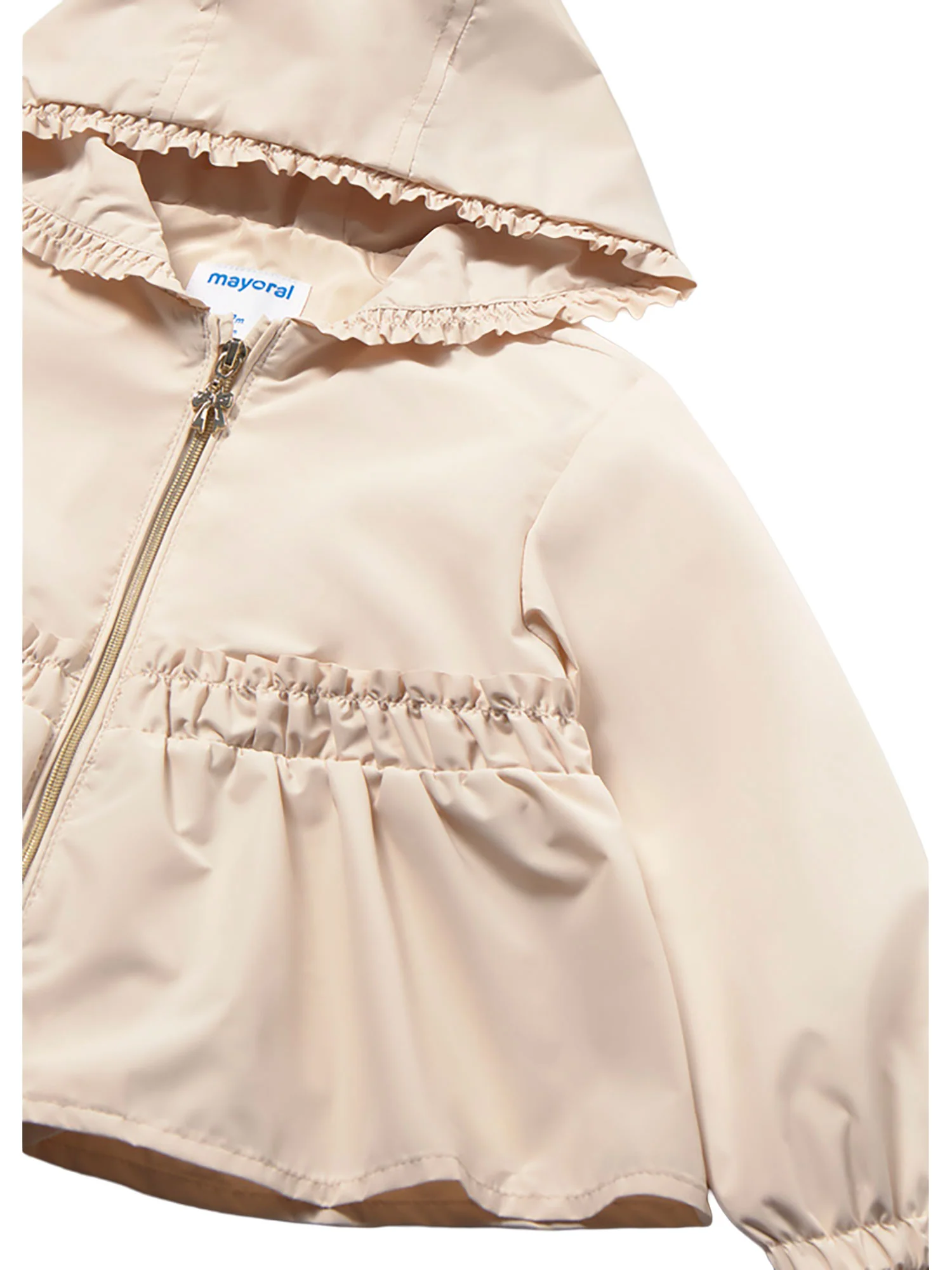 Giubbino Mayoral Bambina con zip e cappuccio panna - Image 3