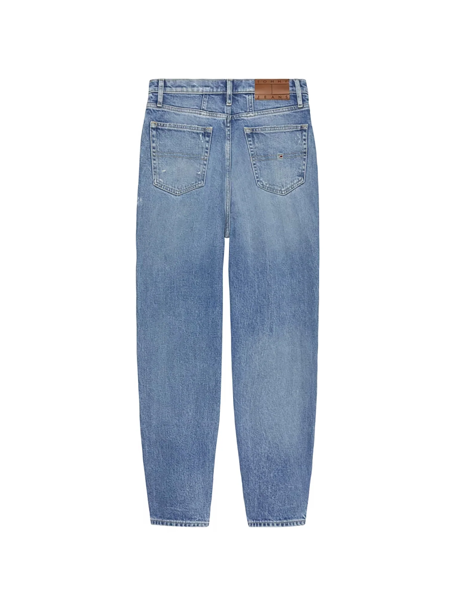 Jeans Mom Fit tapered con abrasioni denim chiaro - Image 5