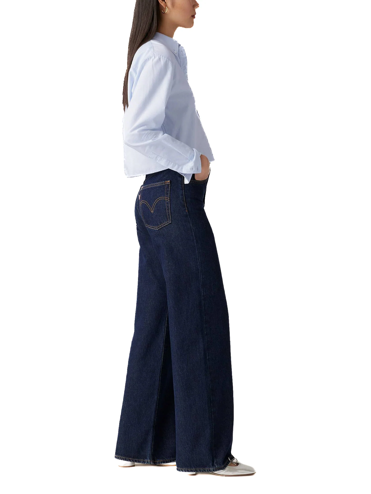 Ribcage Wide Leg Jeans denim scuro - Image 3
