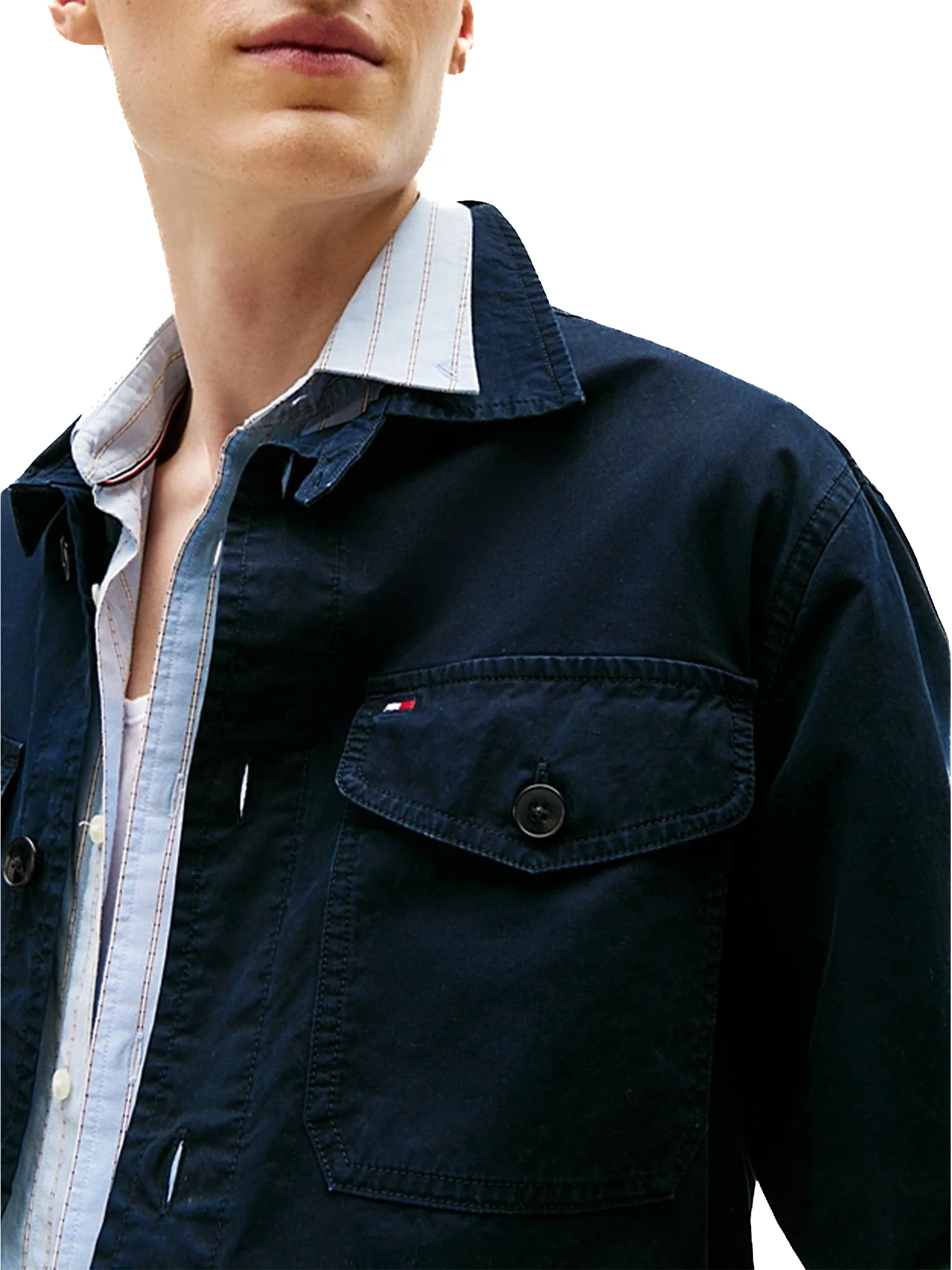Overshirt Tommy Hilfiger in cotone blu navy - Image 3