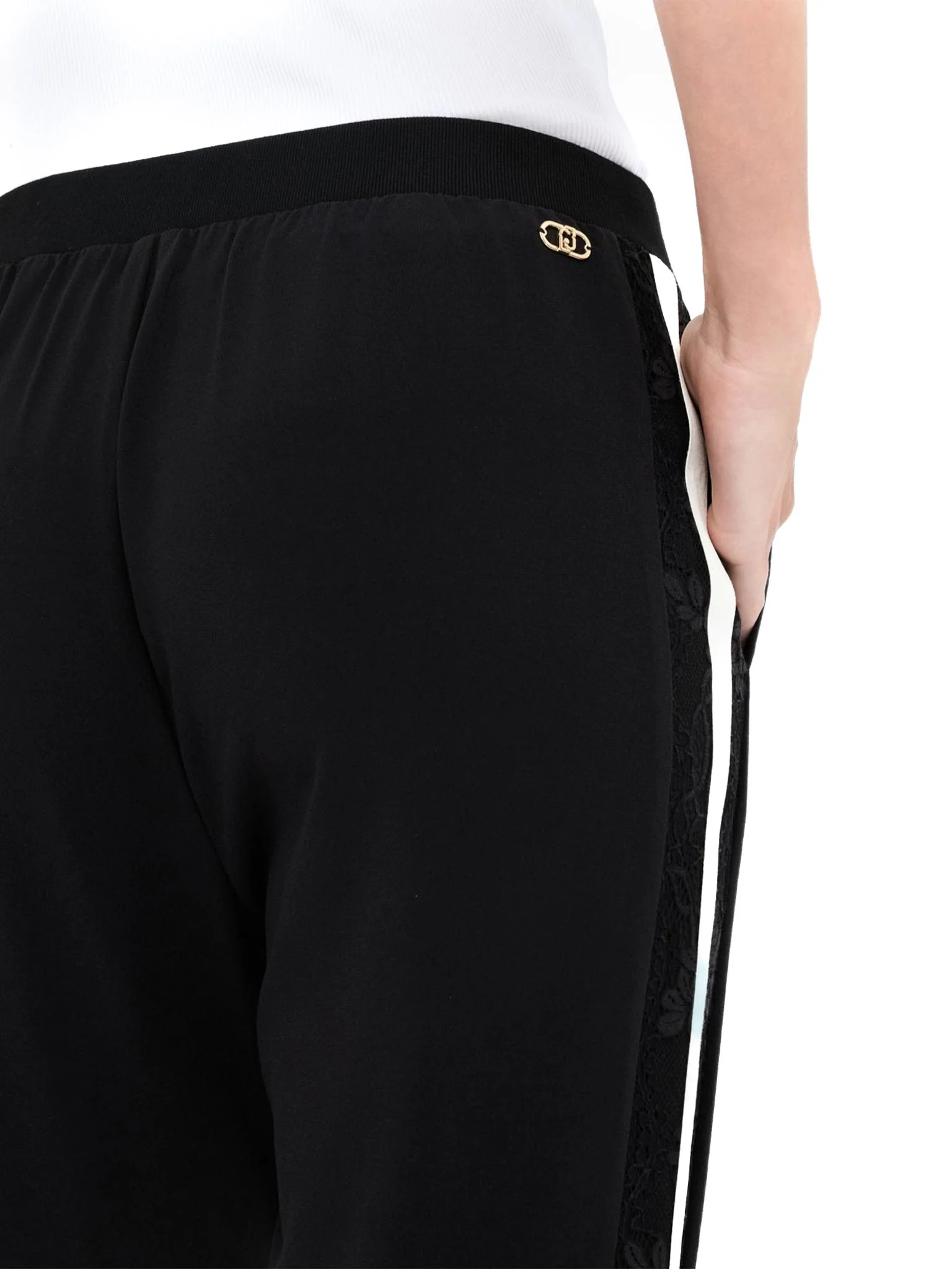 Pantaloni jogging Liu Jo con banda in pizzo nero - Image 5