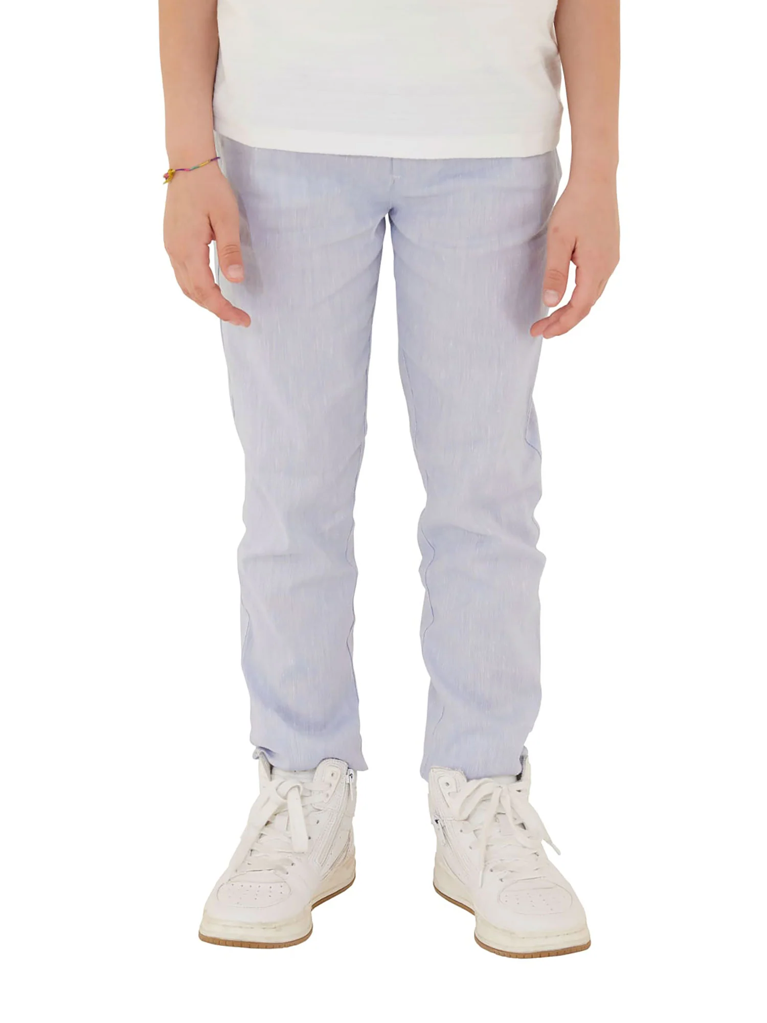 Pantalone chino lino cerimonia bambino celeste - Image 3