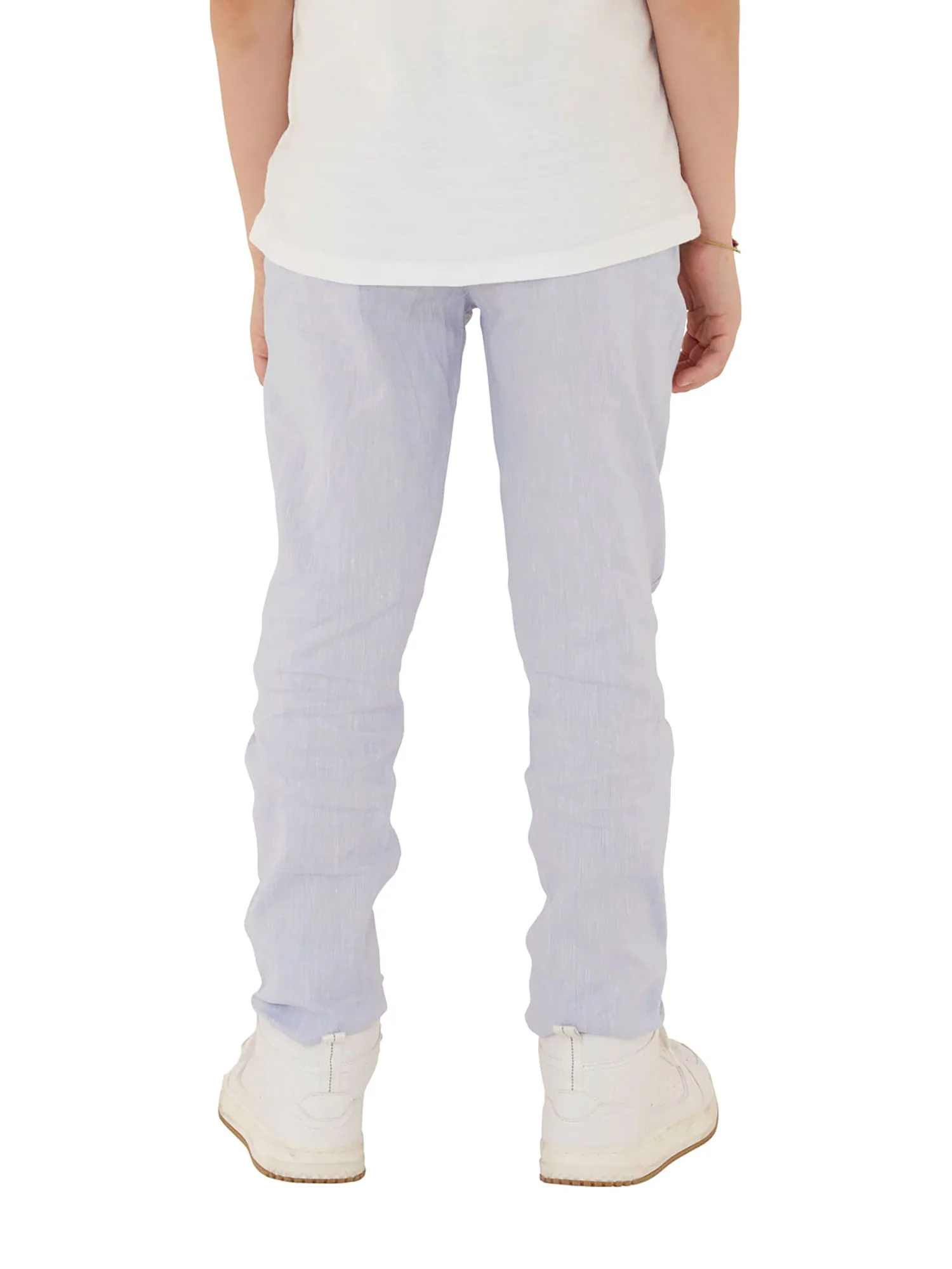 Pantalone chino lino cerimonia bambino celeste - Image 4