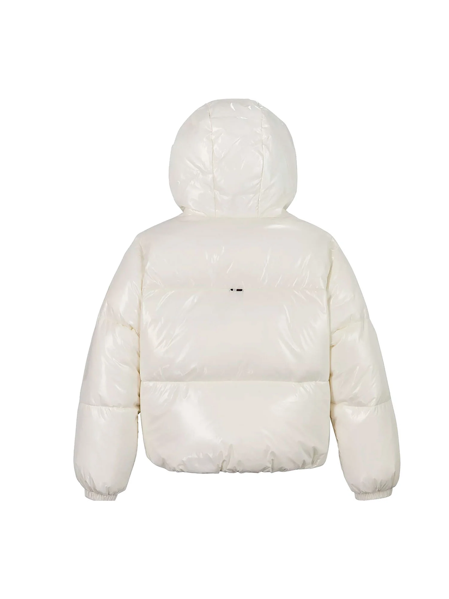 Piumino kids New York glossy con cappuccio bianco - Image 4