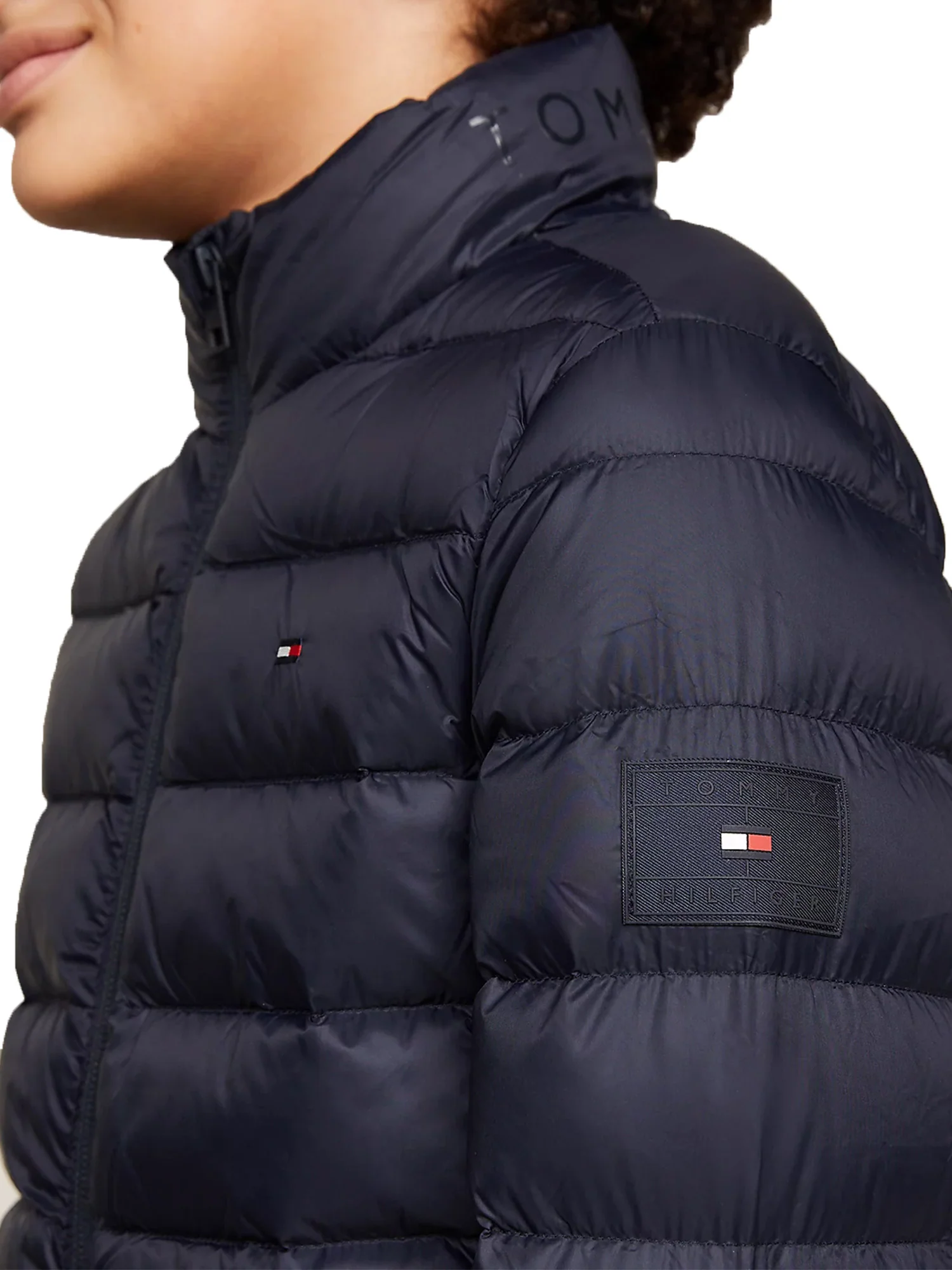 Piumino leggero con zip blu - Image 3