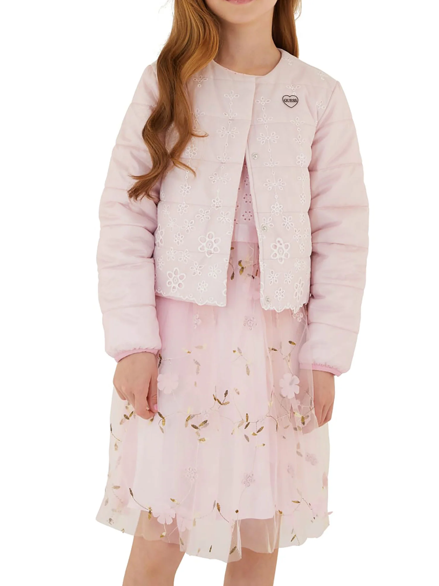 Piumino sangallo cerimonia bambina rosa - Image 3