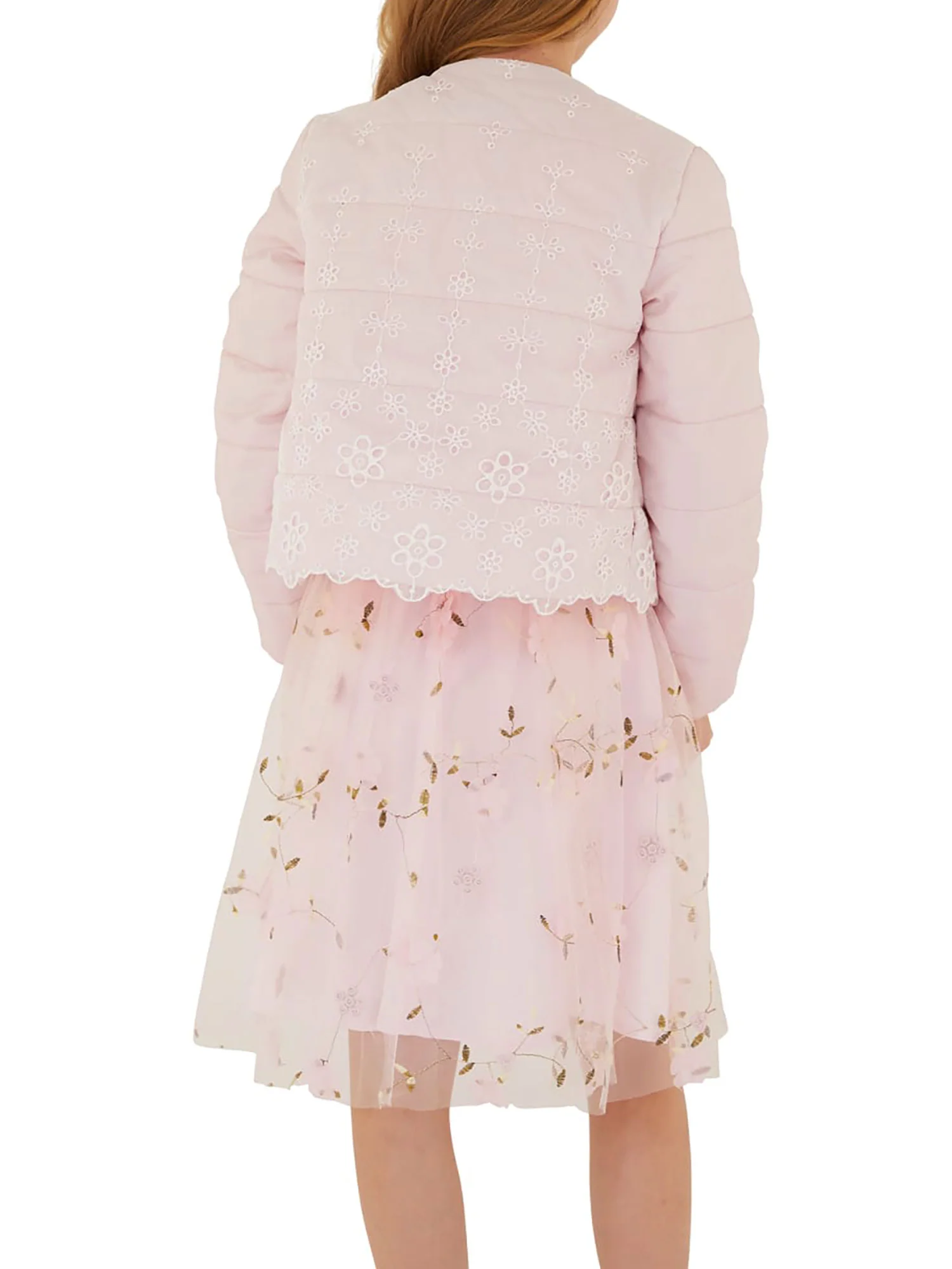 Piumino sangallo cerimonia bambina rosa - Image 4