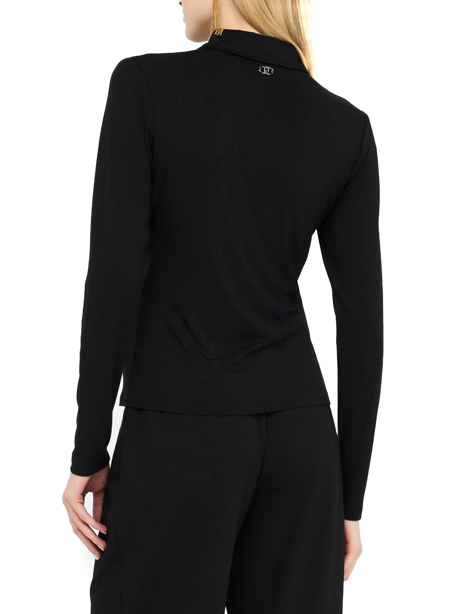 Polo LiuJo con bottoni oro nero - Image 3