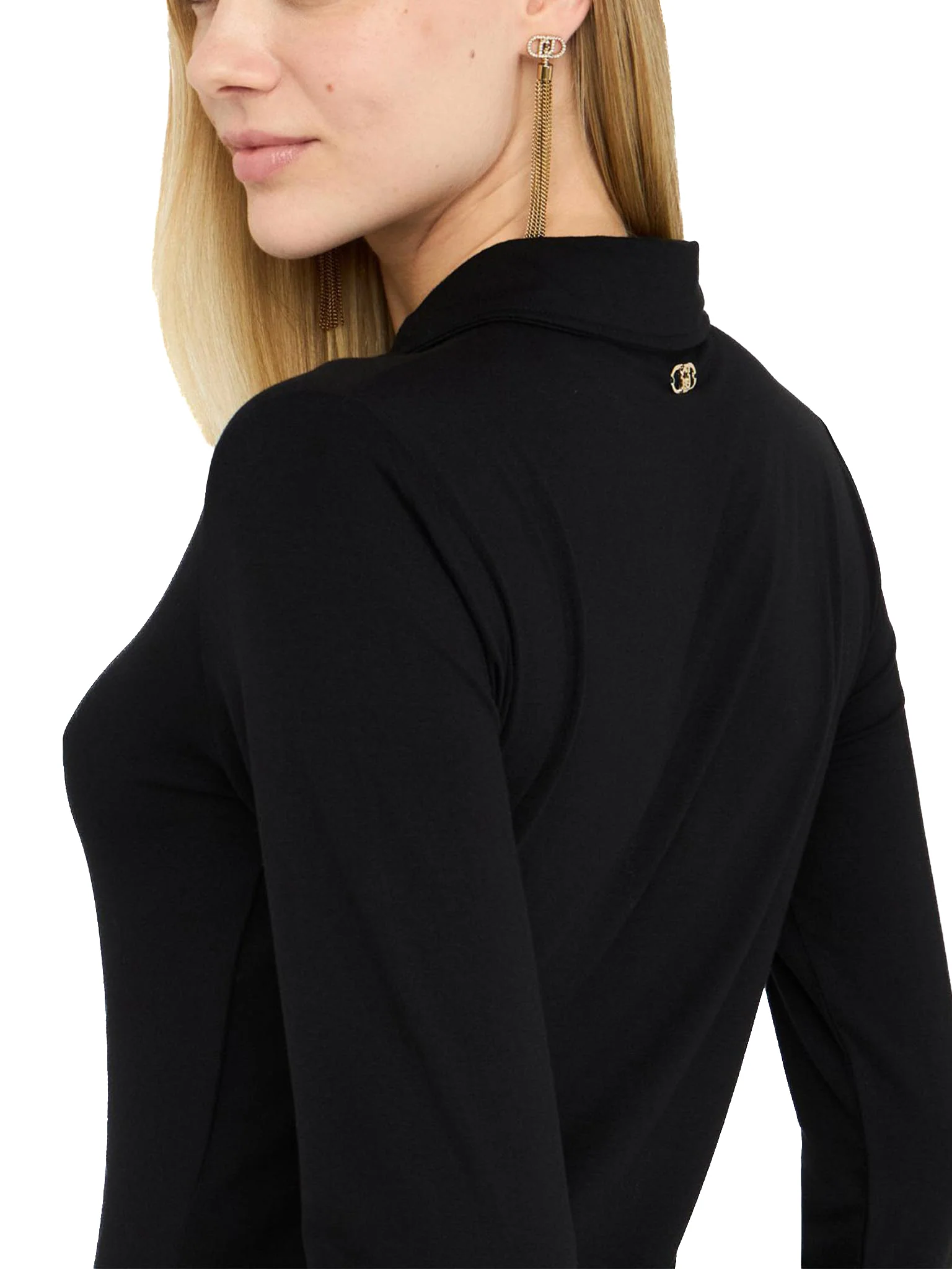 Polo LiuJo con bottoni oro nero - Image 5