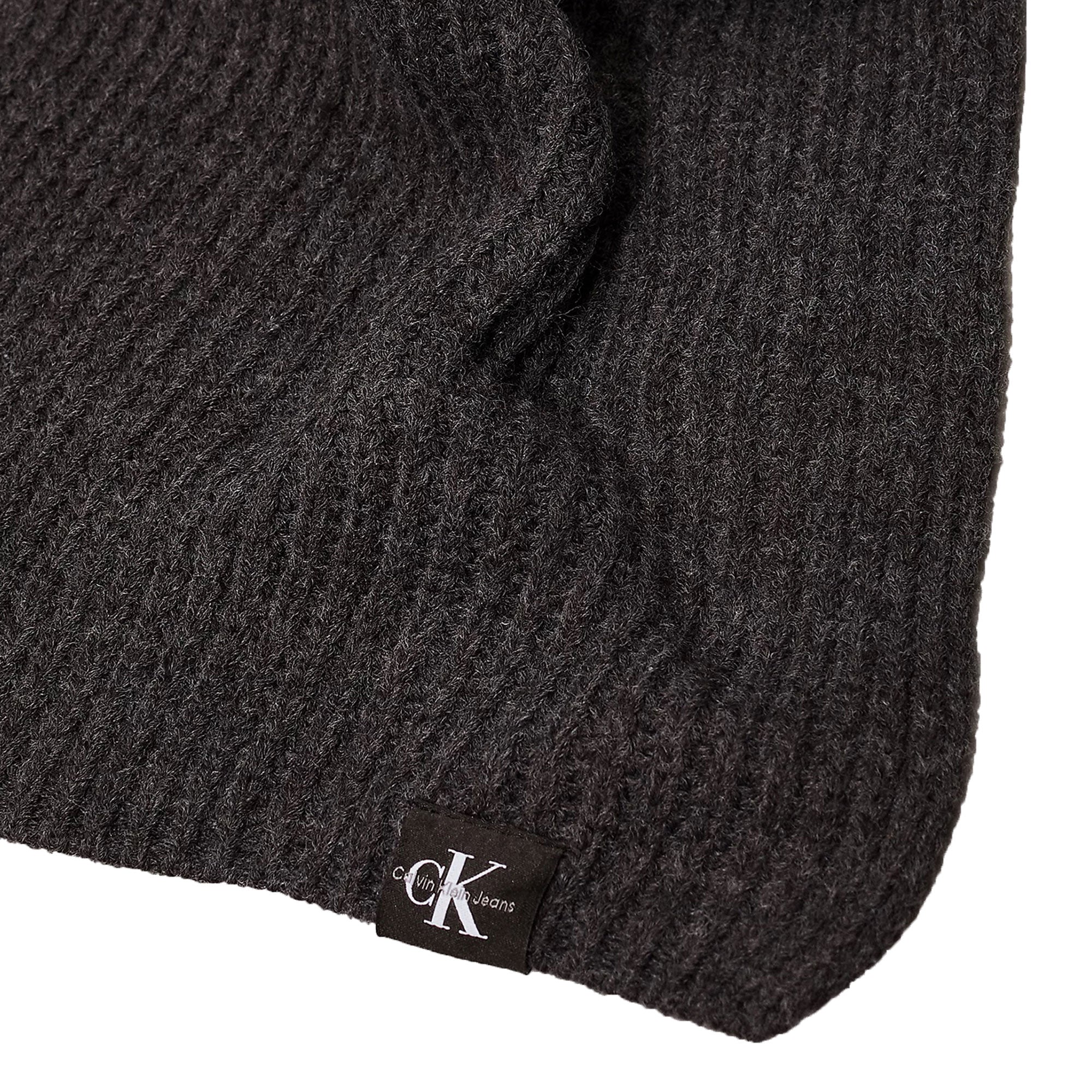 Set cappello e sciarpa in maglia a coste nero - Image 4