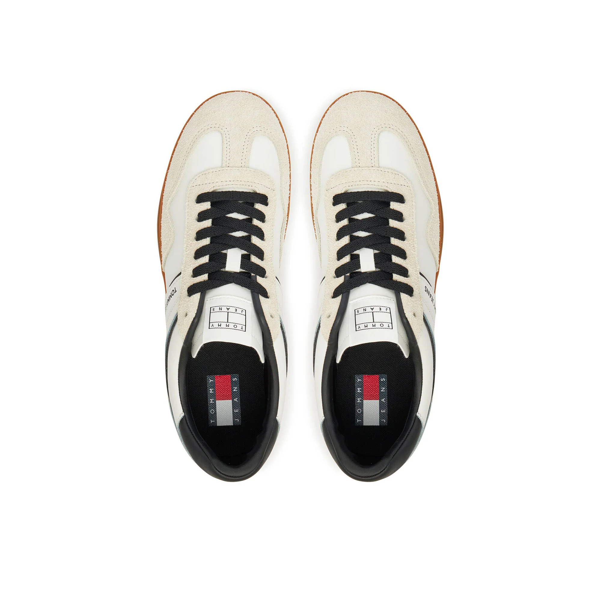 Sneaker con inserti a contrasto ecru/bianco - Image 4