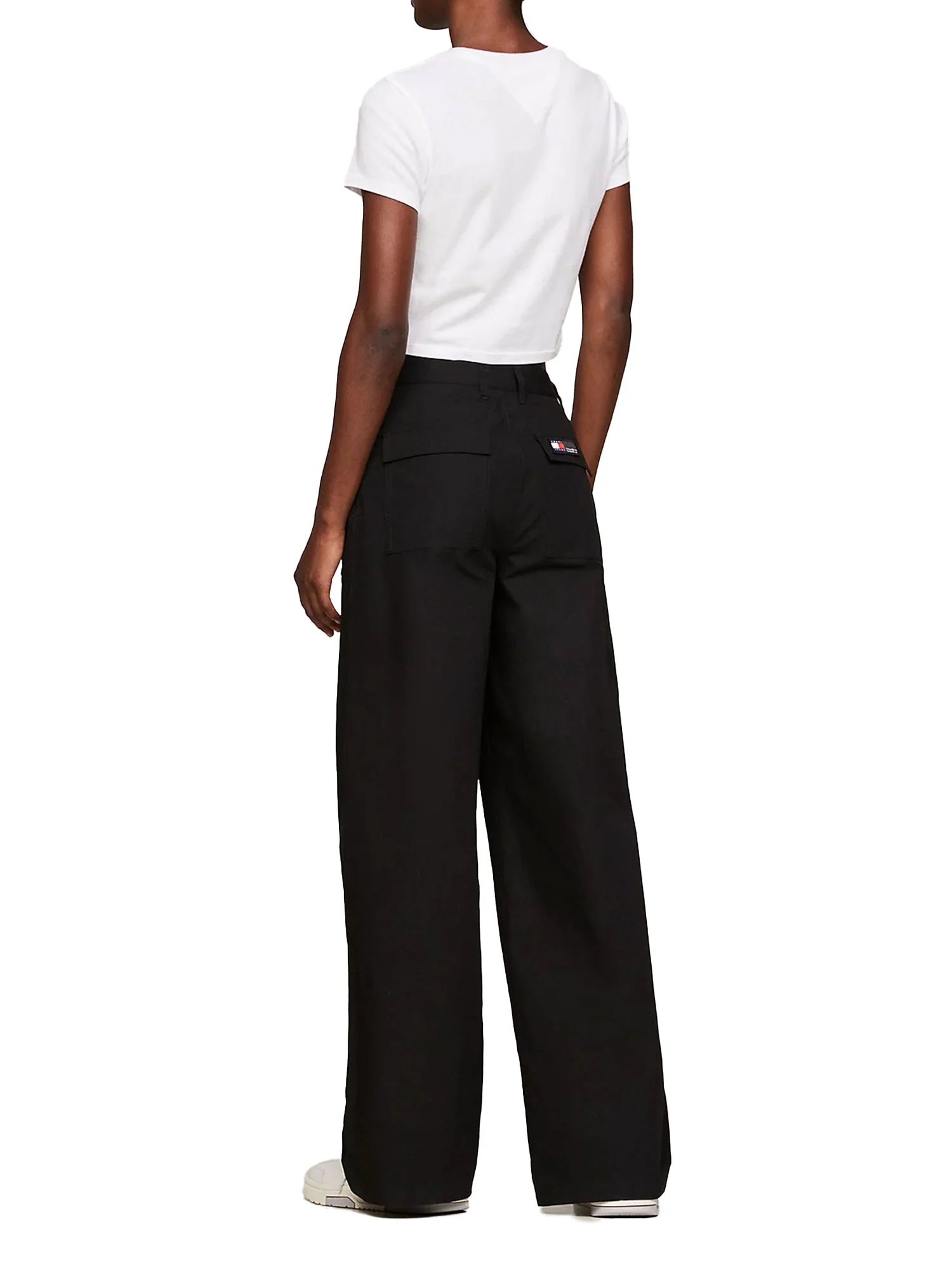 T-shirt in jersey di cotone washed Slim fit crop con stampa labbra bianco - Image 3