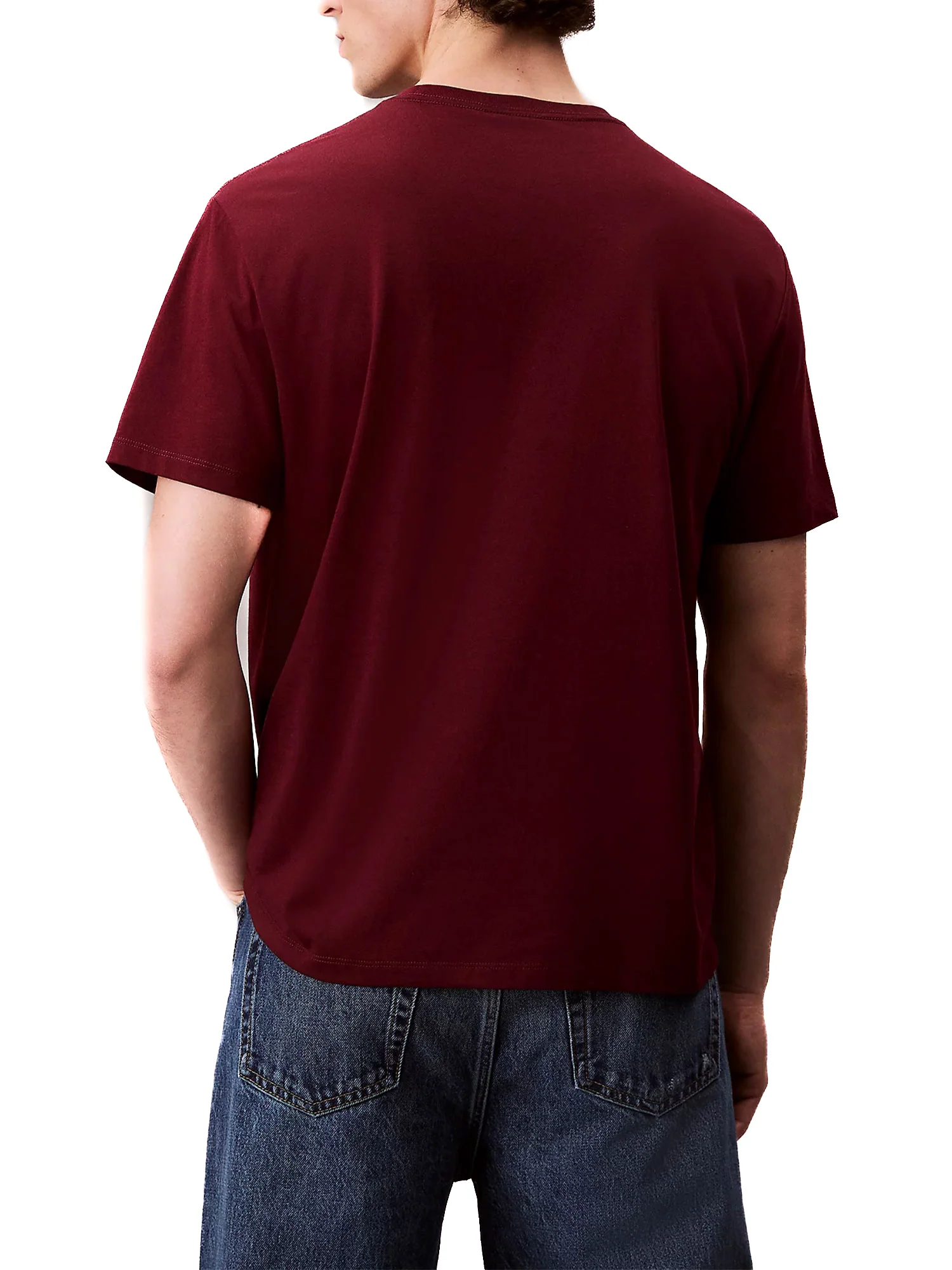 T-shirt Calvin Klein con logo frontale bordeaux - Image 3