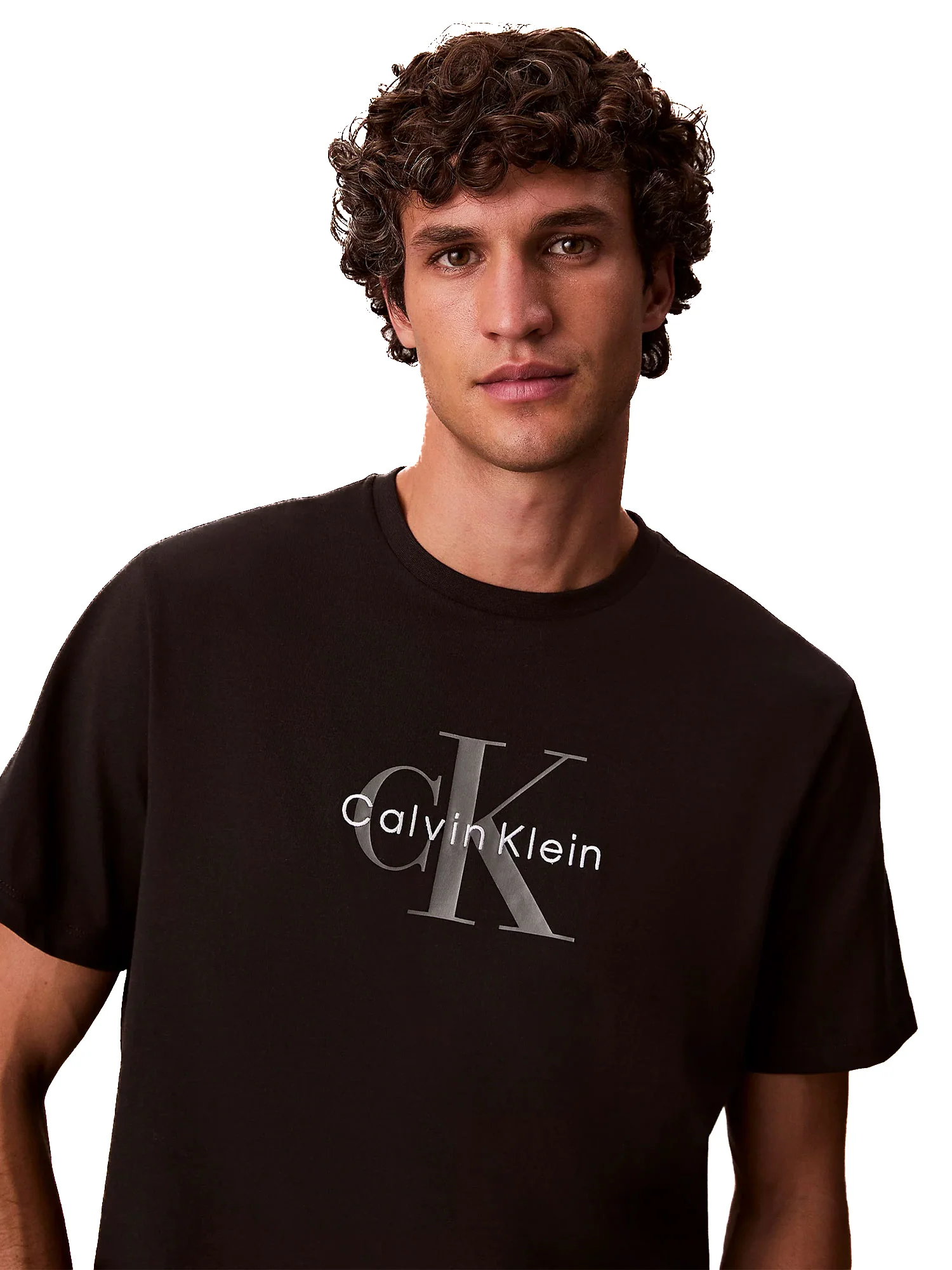 T-shirt Calvin Klein con logo frontale nero - Image 4