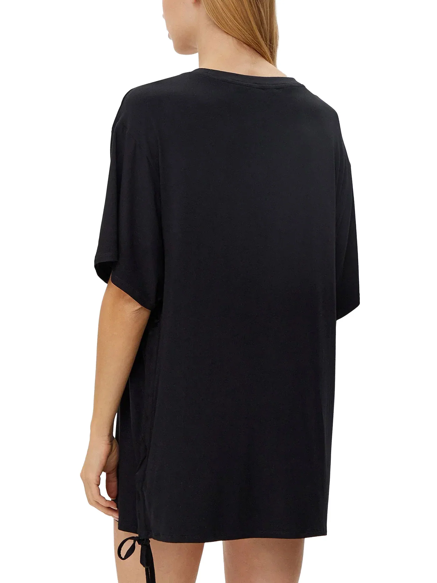 T-shirt manica corta Guess donna con maxi triangle strass nero - Image 6