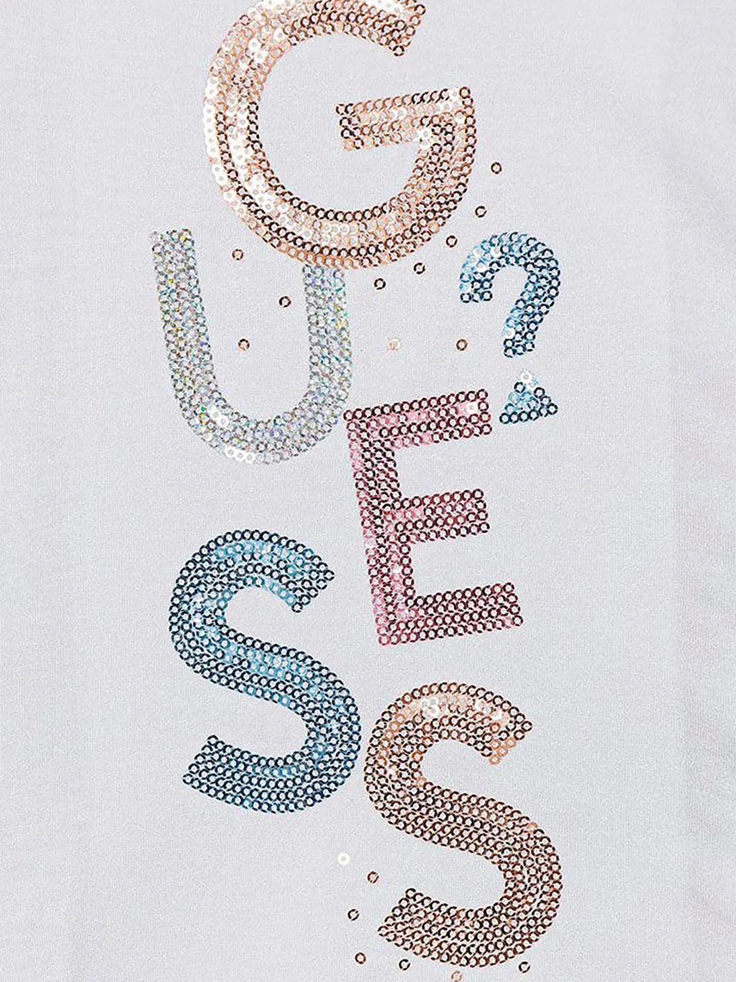 T-shirt Guess bambina manica lunga logo paillettes bianco - Image 3