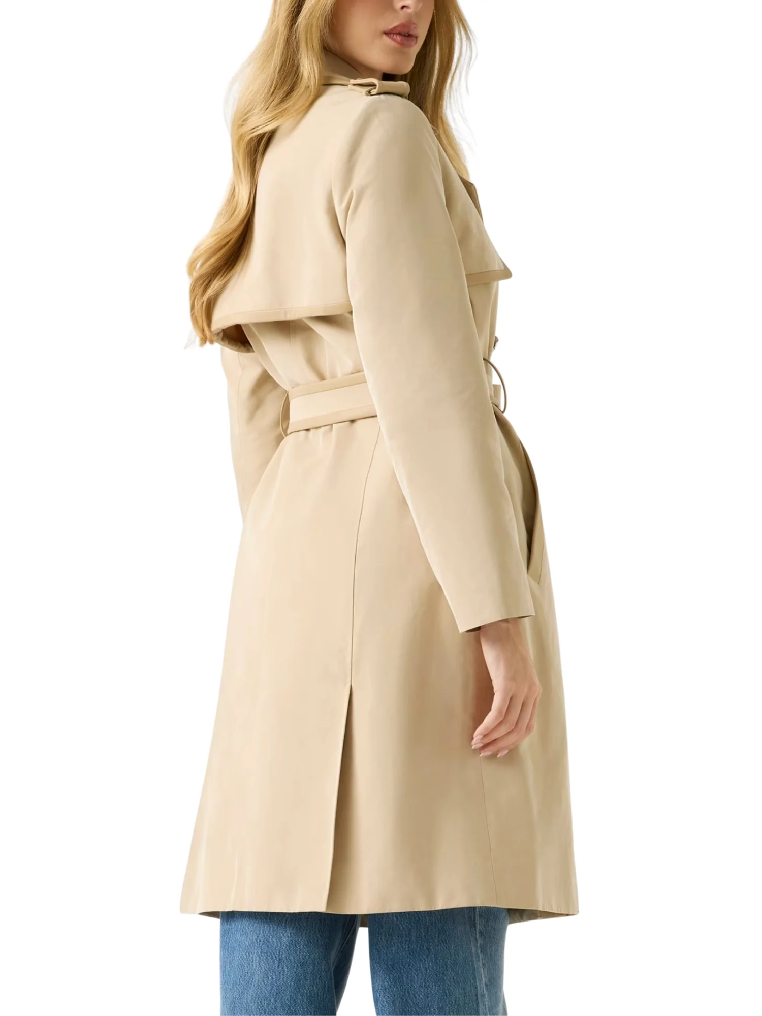 Trench in PU Guess donna modello Johnny con dettagli beige - Image 3