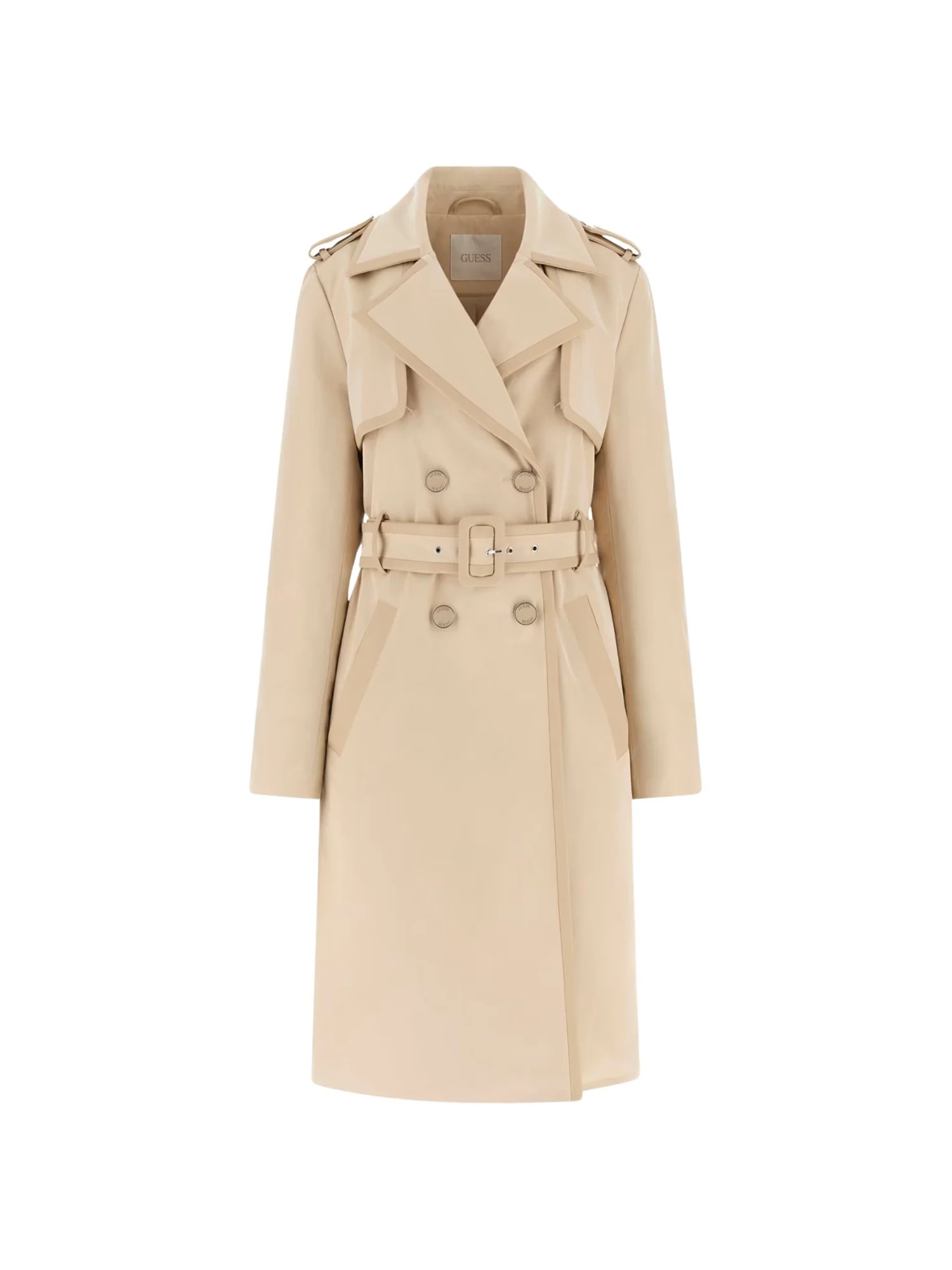 Trench in PU Guess donna modello Johnny con dettagli beige - Image 4