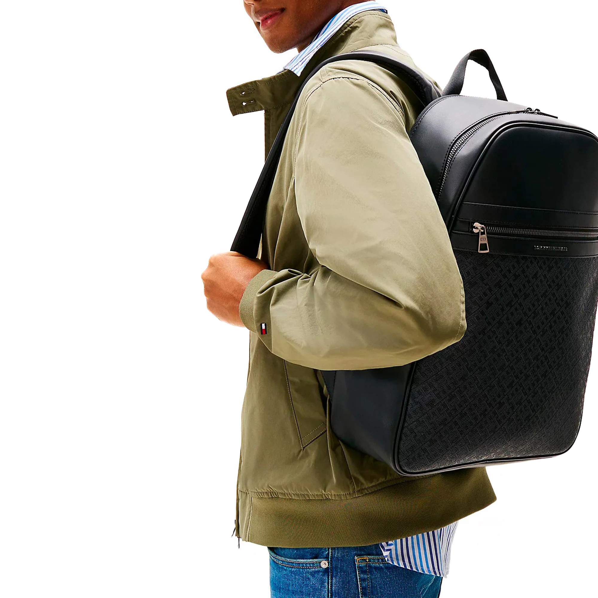 Zaino Tommy Hilfiger con stampa monogram tono su tono nero - Image 5